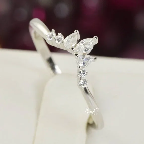 NEW 925 OVAL DIAMOND CUT WEDDING BAND ENGAGEMENT RINGS SET - Picture 6 of 6